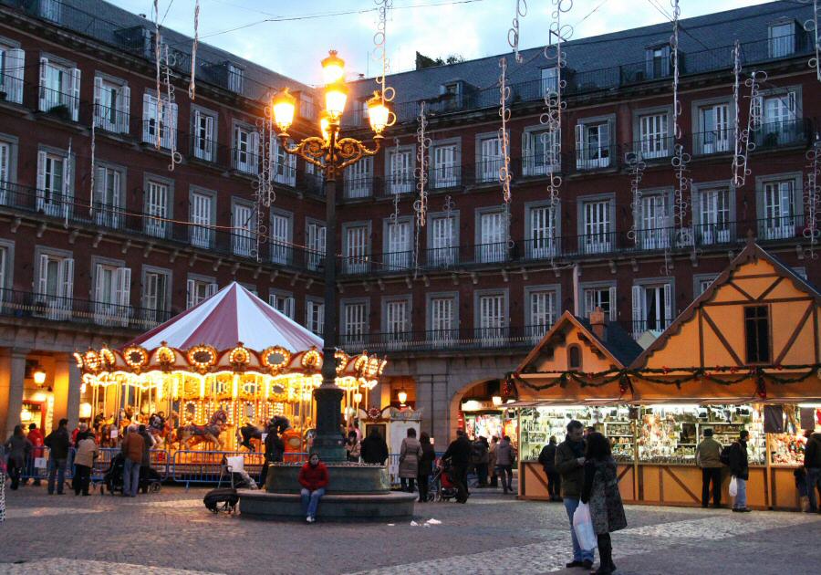 Plaza Mayor de Madrid en Navidad 