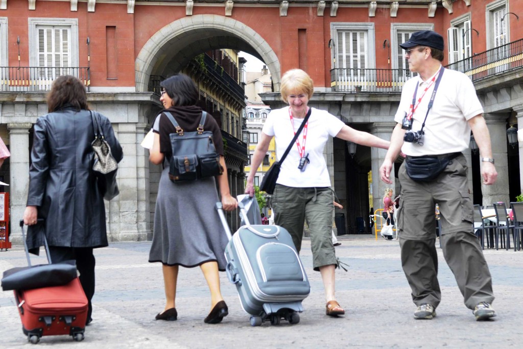 Turists en la plaza Mayor 